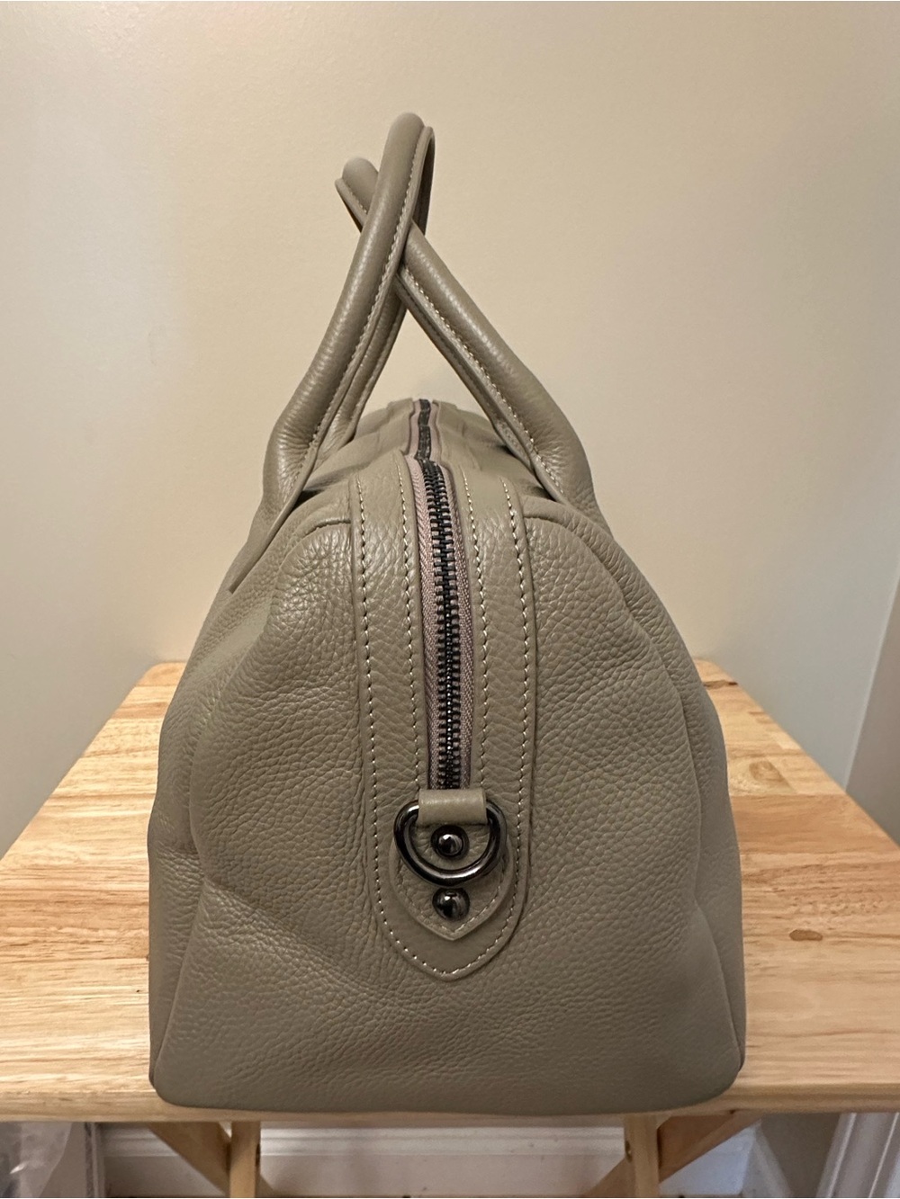 Beck Taupe Leather Montero Satchel - Picture 13 of 16